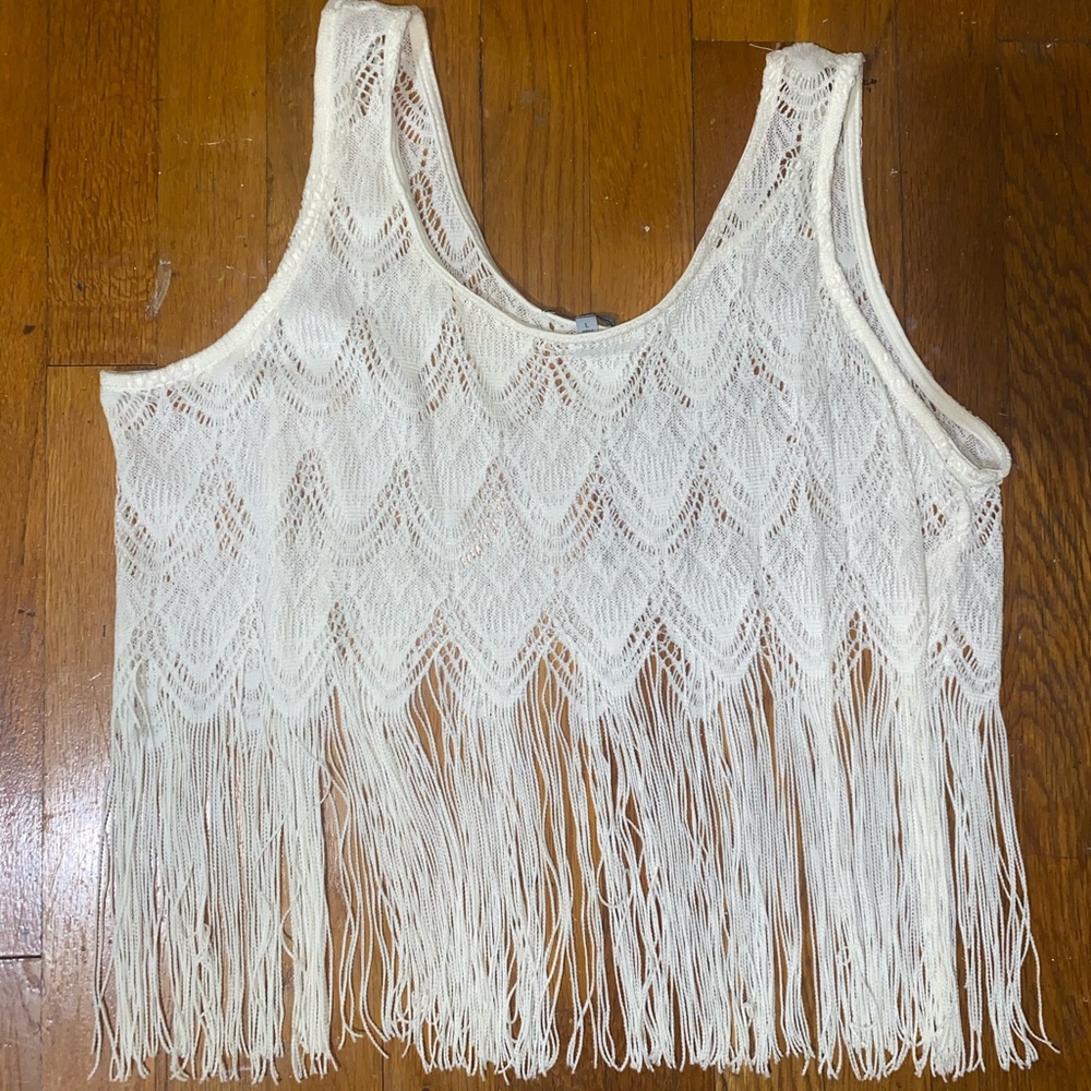 White large flowy crop top